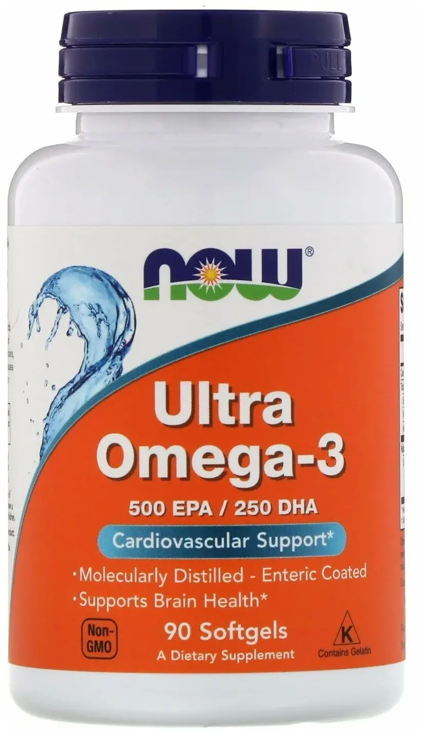 Витамины NOW Омега-3 Защита сердечно-сосудистой системы, 500DHA/250EPA, 90 шт в Екатеринбурге