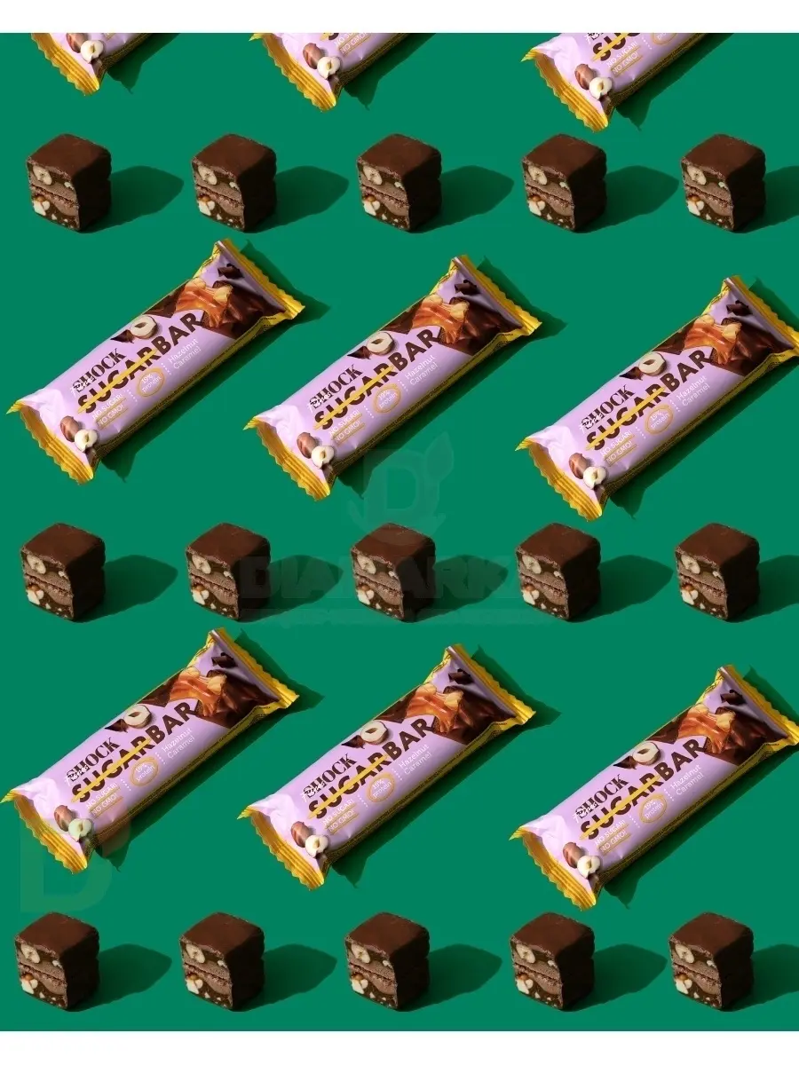 Батончик протеиновый FitnesShock Шоколадная карамель-фундук 50гр. в Екатеринбурге