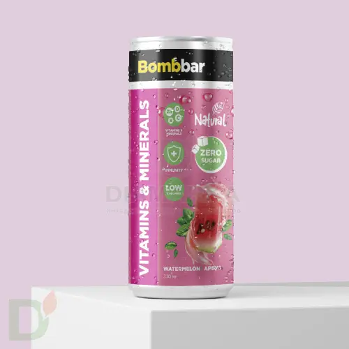Лимонад витаминизированный без сахара Bombbar, Арбуз, 330 мл
