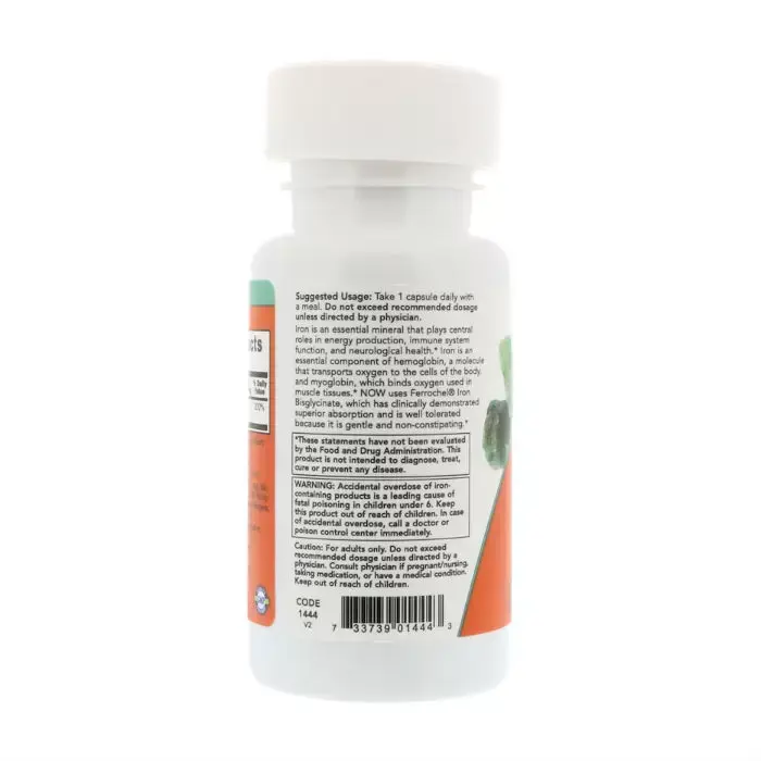 Витамины NOW Железо двойной силы для поддержания иммунитета и ЦНС, 36 мг, 90 шт в Екатеринбурге