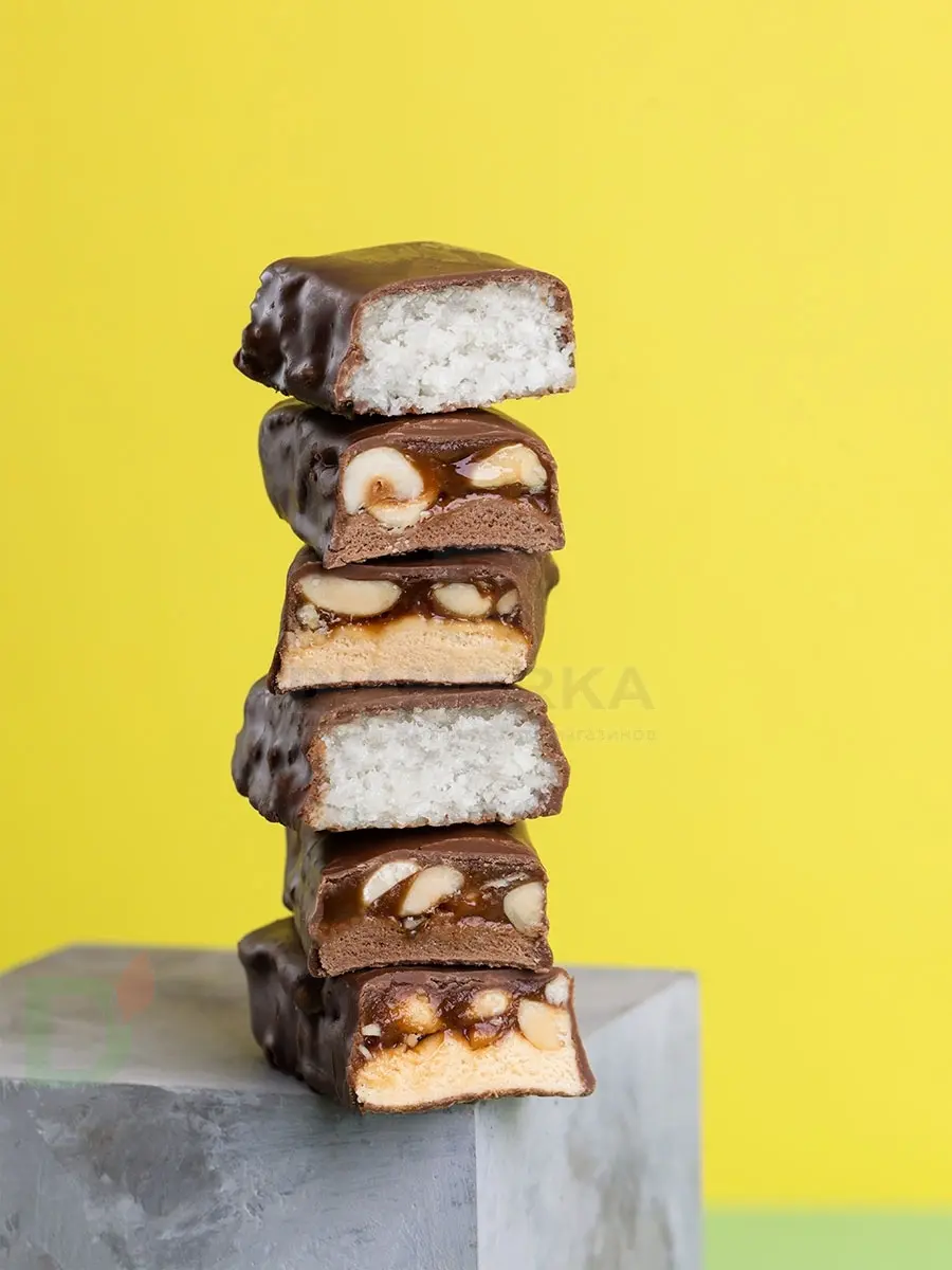 Батончик протеиновый FitnesShock Шоколадная карамель-фундук 50гр. в Екатеринбурге