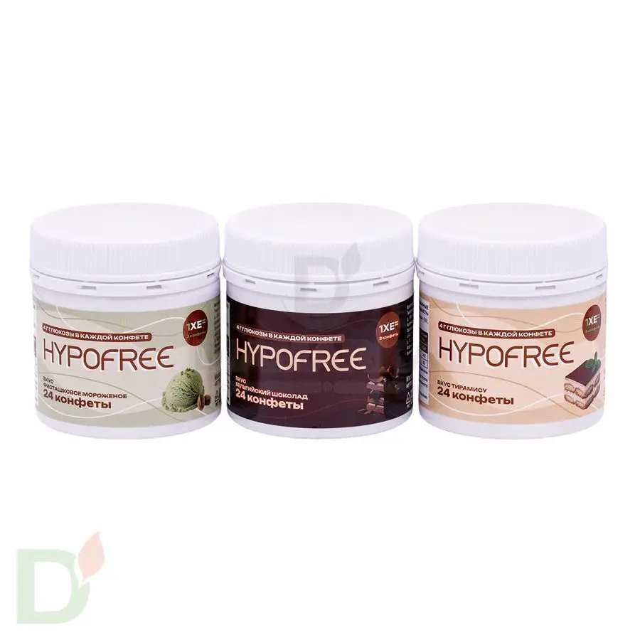 Конфеты от гипогликемии HYPOFREE Бельгийский шоколад, 24шт по 0,4ХЕ