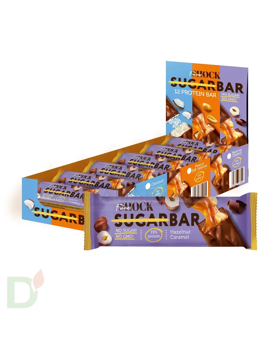 Батончик протеиновый FitnesShock Шоколадная карамель-фундук 50гр. в Екатеринбурге