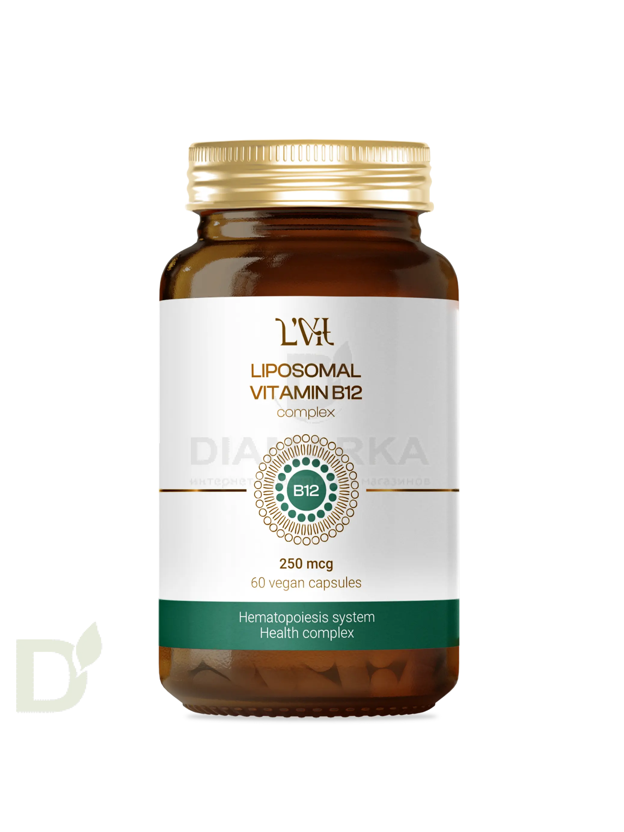 Витамины L'Vit Liposomal Vitamin B12+B9 complex, 250+200 мг в 1 капсуле, 60 капс в Екатеринбурге
