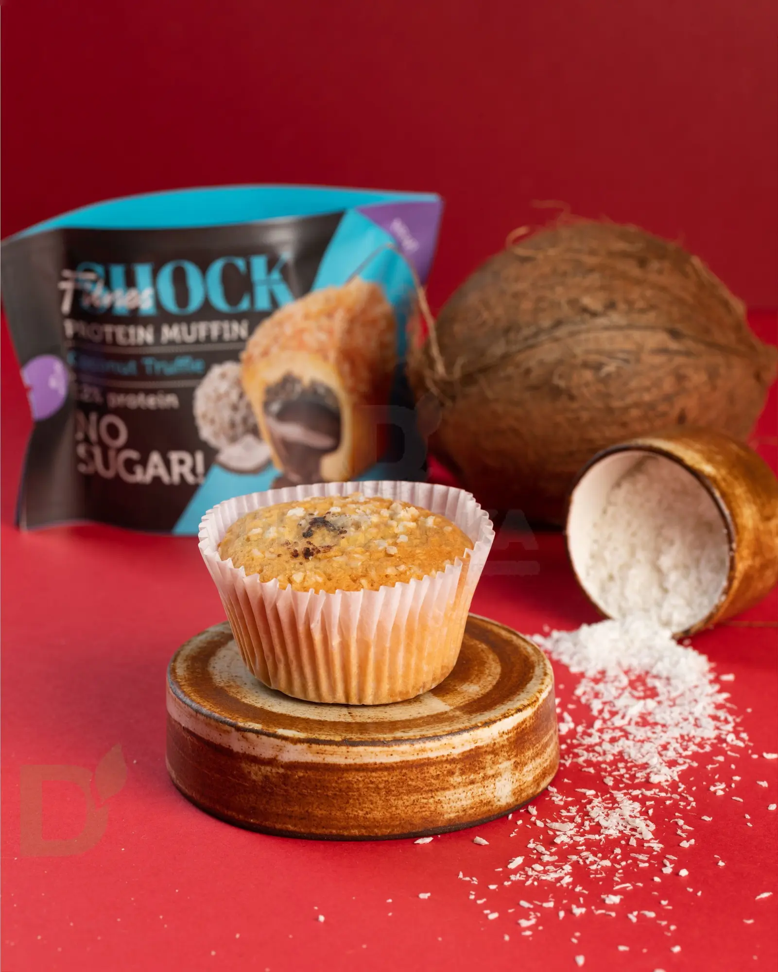 Маффин с начинкой FitnesShock Кокосовый трюфель 50гр.