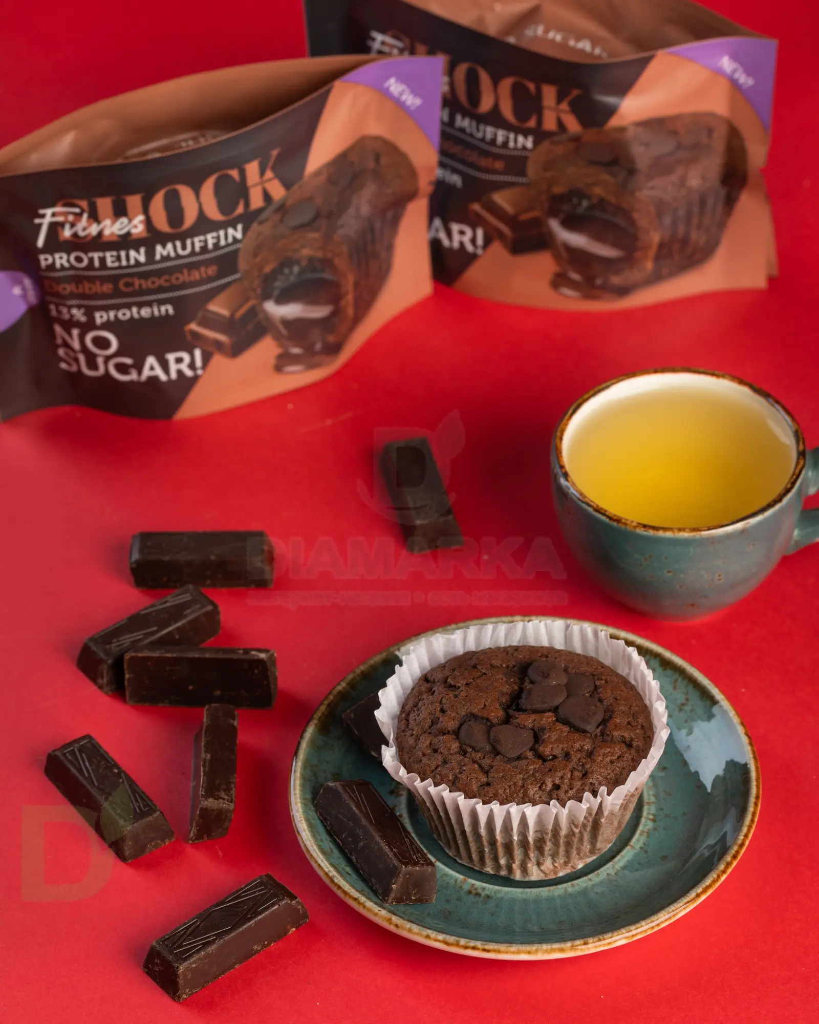 Маффин с начинкой FitnesShock Двойной шоколад 50гр.