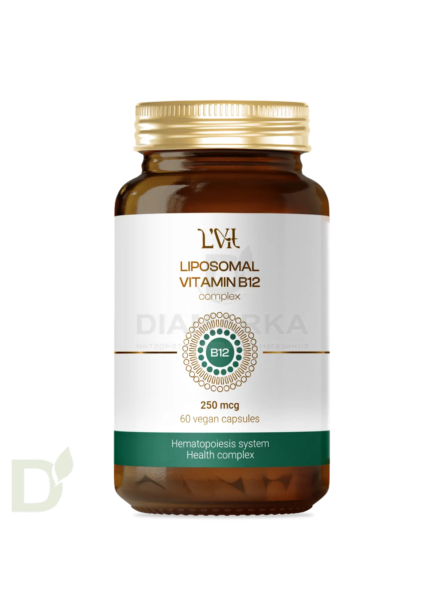 Витамины L'Vit Liposomal Vitamin B12+B9 complex, 250+200 мг в 1 капсуле, 60 капс в Екатеринбурге