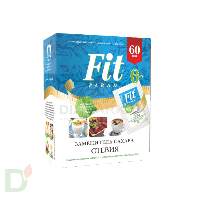 ФитПарад №14 (60 саше), на эритритоле и стевии