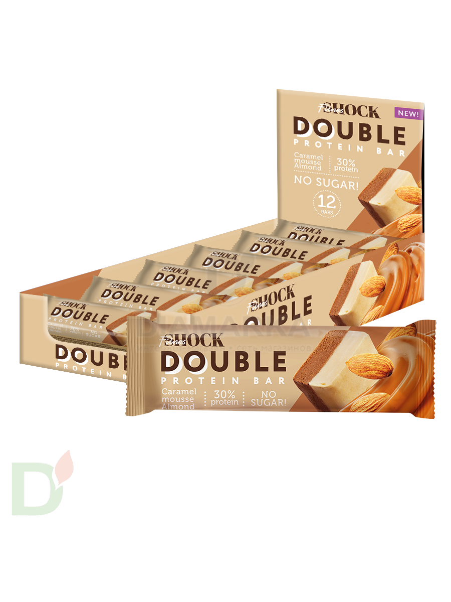 Батончик протеиновый FitnesShock Карамельный мусс с миндалем 40гр.