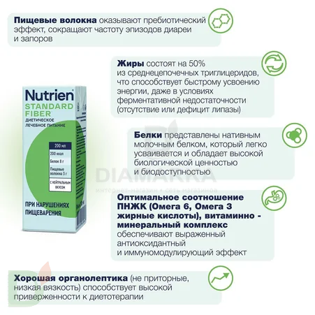 Смесь для питания Nutrien Standard Fiber, 200 мл