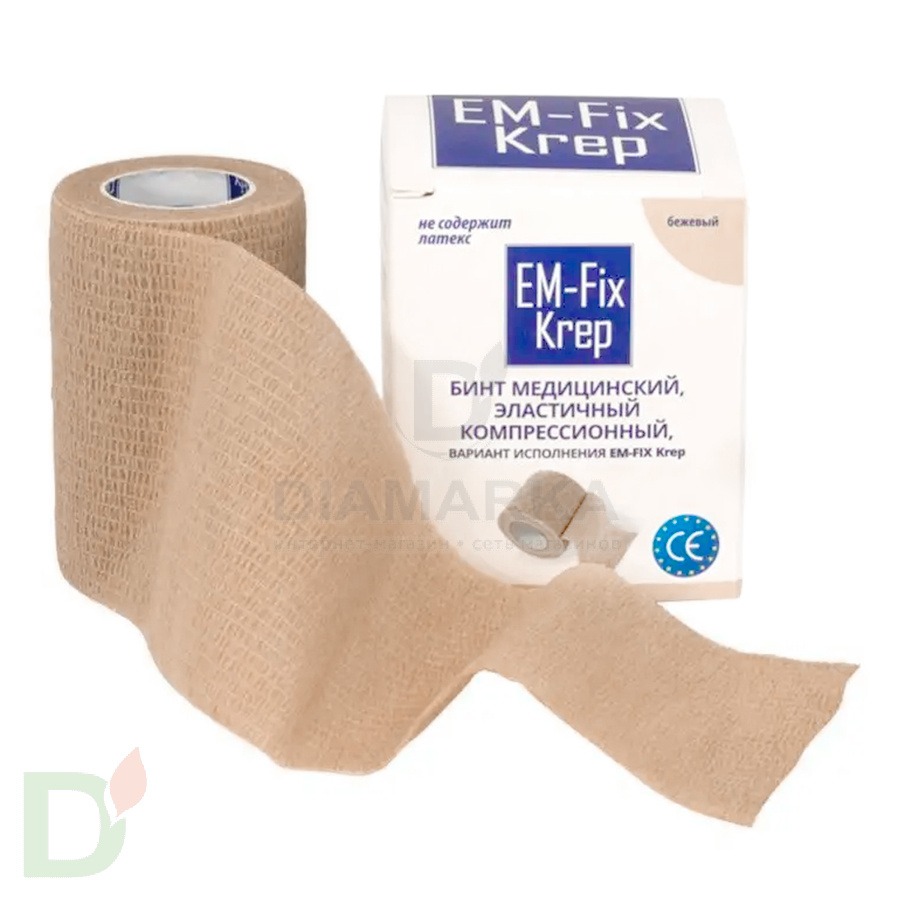 Бинт эластичный когезивный EM-Fix krep бежевый, 7,5 см х 4,5 м в Екатеринбурге