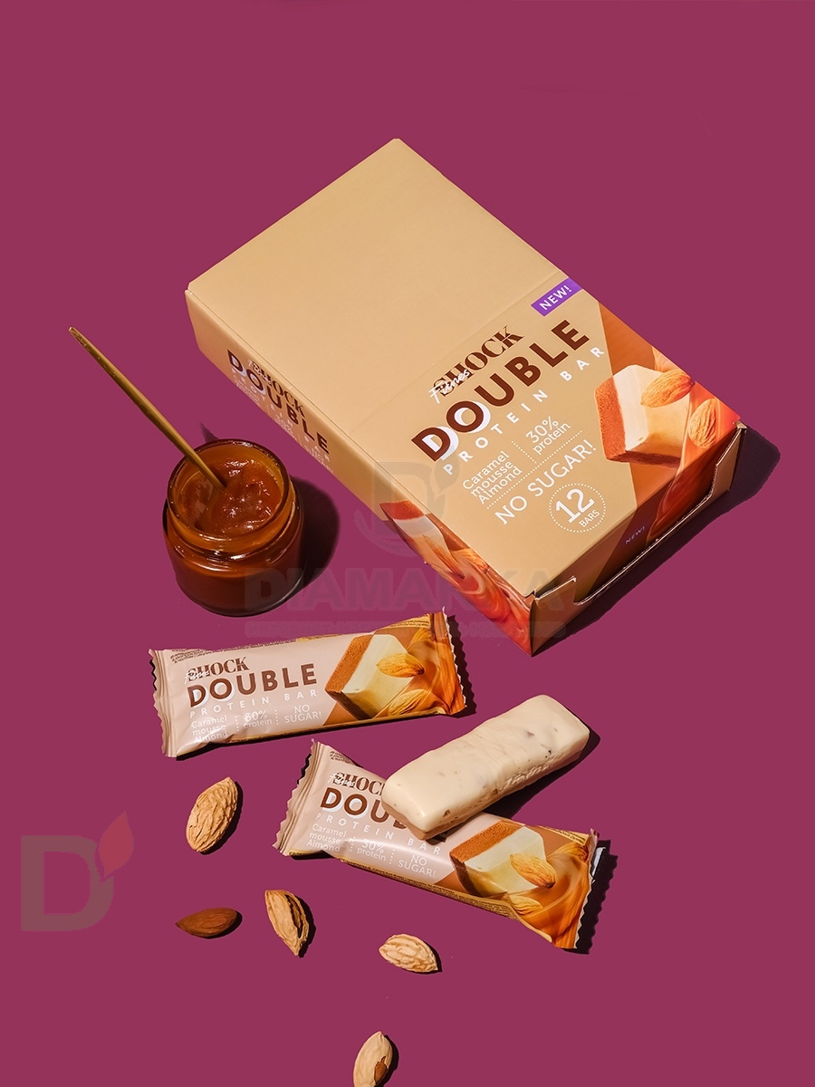 Батончик протеиновый FitnesShock Карамельный мусс с миндалем 40гр.