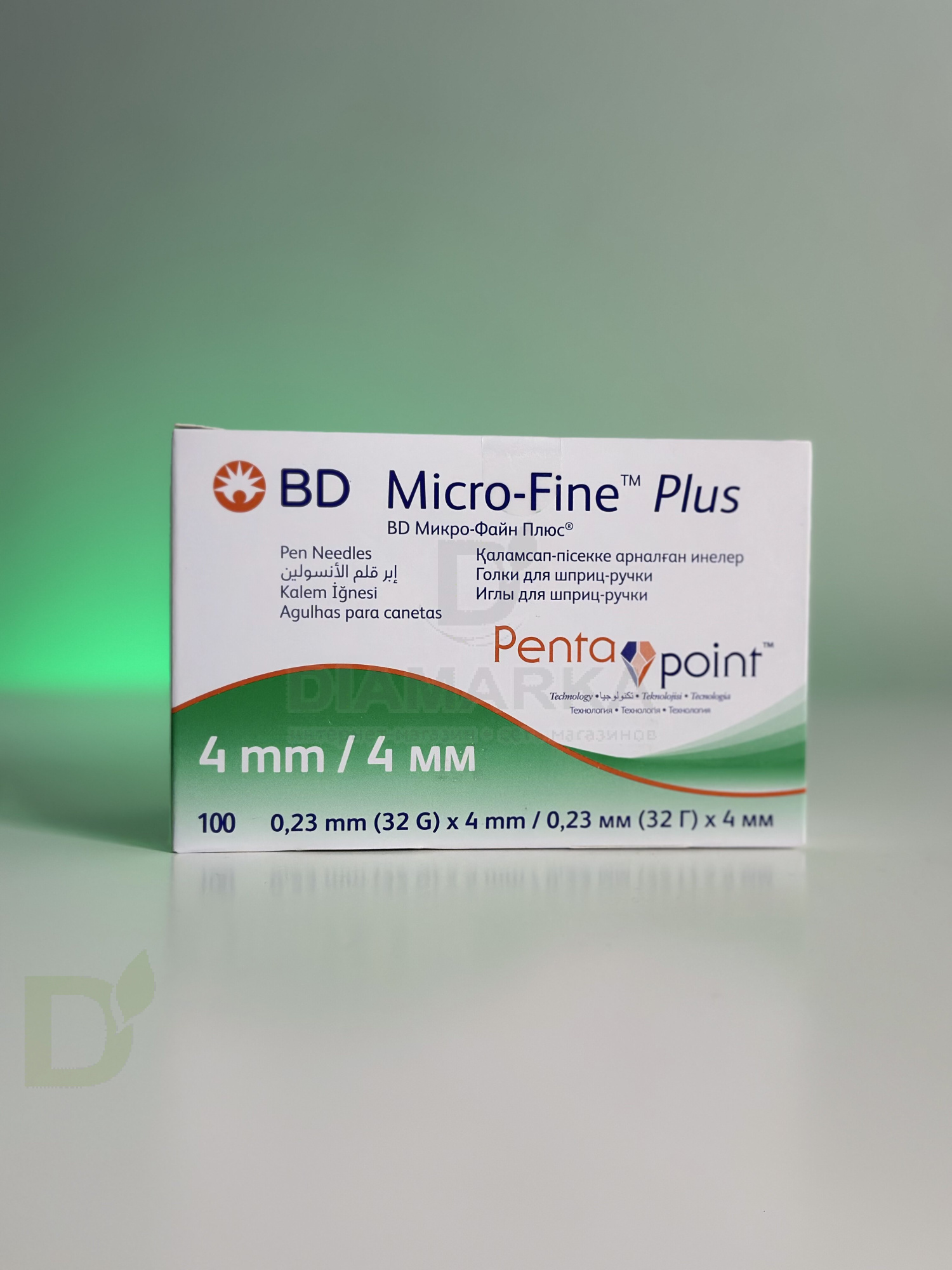 Иглы МикроФайн Плюс 4мм (32G), 100 штук, для шприц-ручек Иглы МикроФайн Плюс 4мм (32G), 100 штук, для шприц-ручек