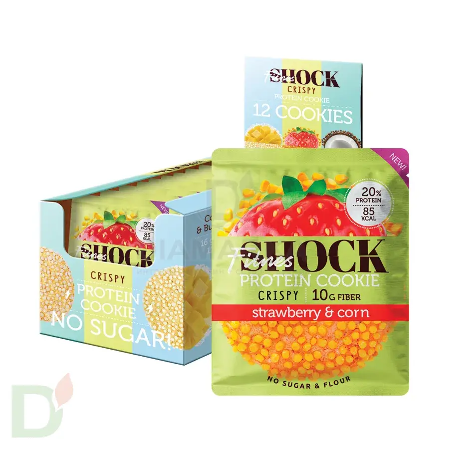 Печенье протеиновое FitnesShock CRISPY Клубника-Кукуруза 30гр.
