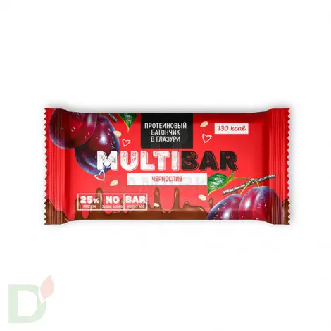 Батончик протеиновый Мультибар в глазури с черносливом 40гр в Екатеринбурге