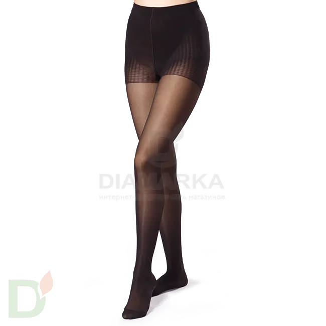 Колготки компрессионные прозрачные JW-321, 2 класс компрессии, Бежевые / Черные