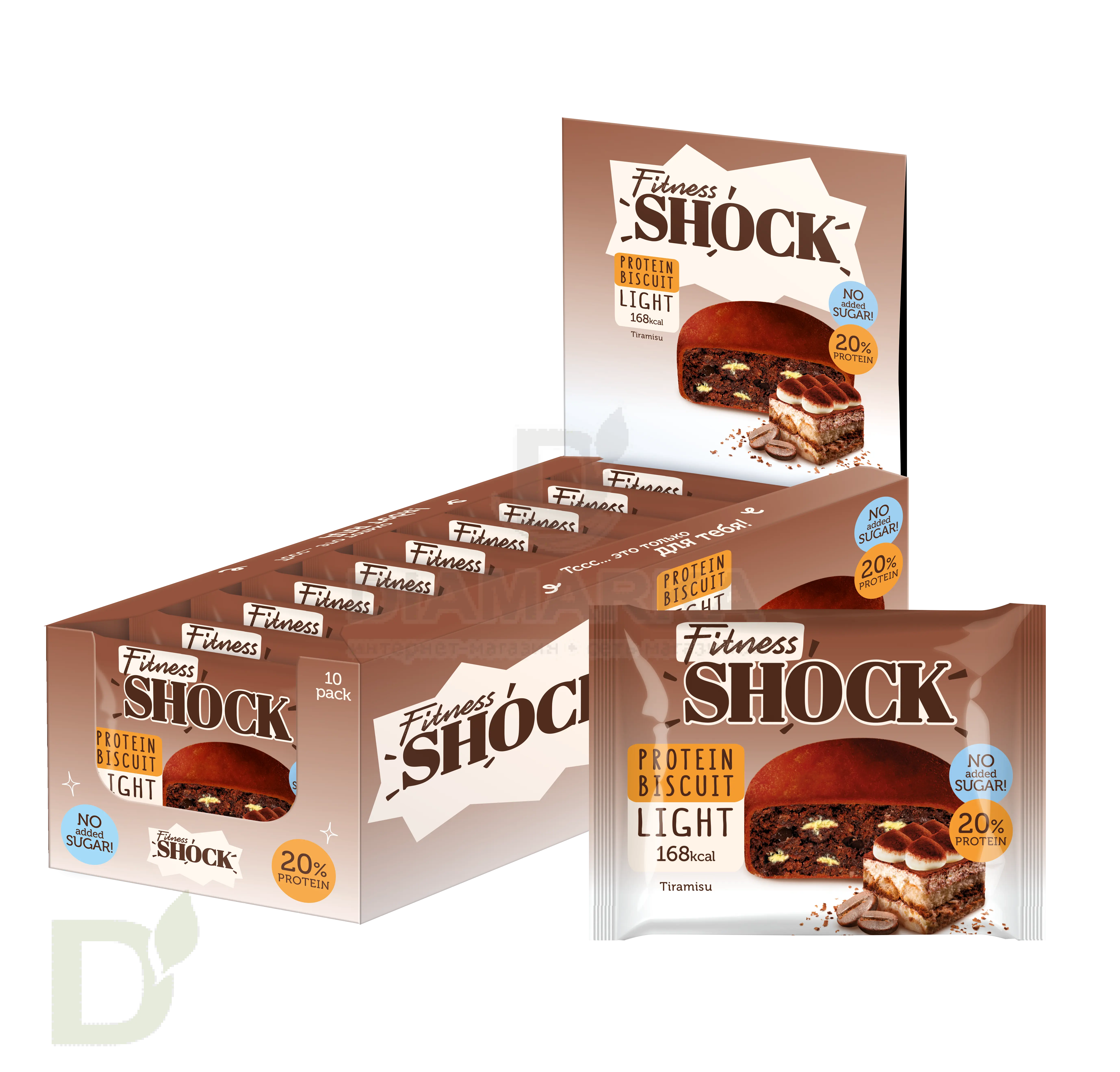 Пирожное бисквитное FitnesShock Итальянский десерт 40гр